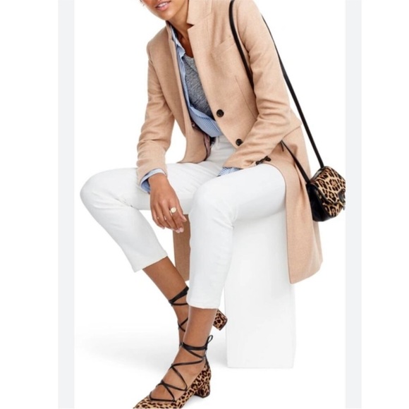 J.Crew Regent coat top- coat in double-serge wool camel tan - Picture 11 of 16